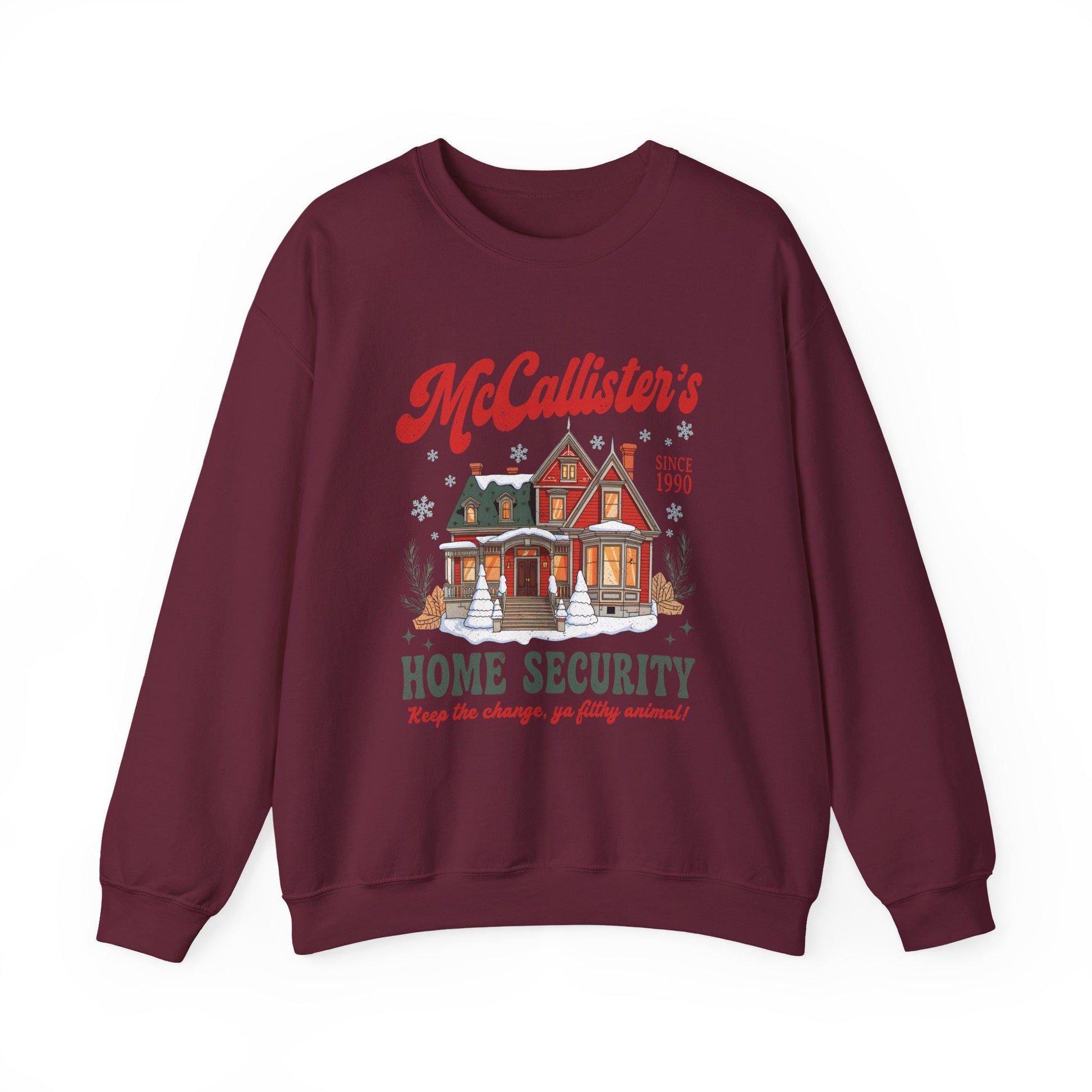 McCallisters Home Security Sweatshirt | Home Alone Inspired Christmas Sweater | Funny 90s Holiday Movie Shirt