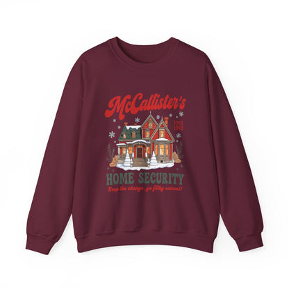 McCallisters Home Security Sweatshirt | Home Alone Inspired Christmas Sweater | Funny 90s Holiday Movie Shirt