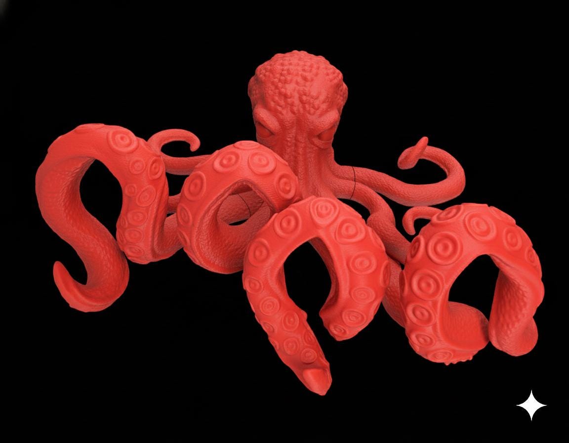 Octopus Headphone & Controller Holder: 3D Printed Gamer Decor