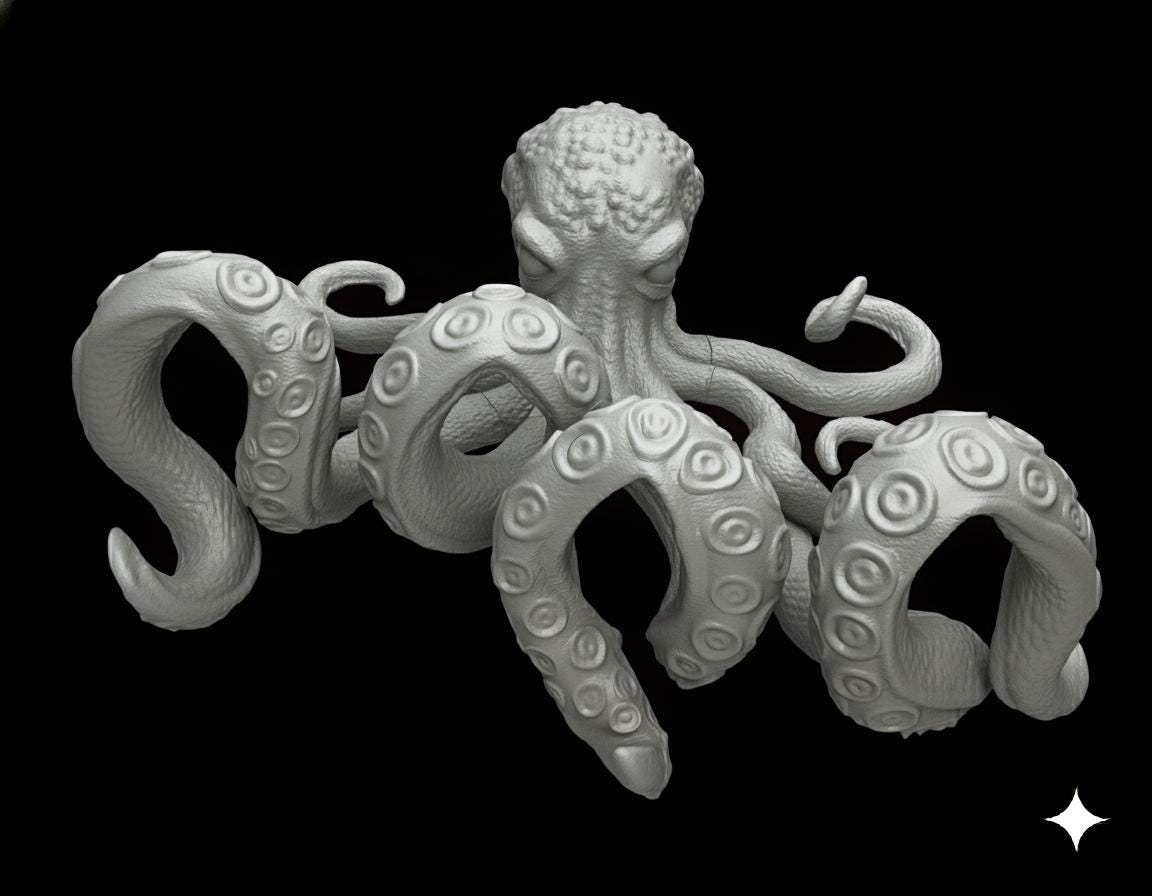 Octopus Headphone & Controller Holder: 3D Printed Gamer Decor