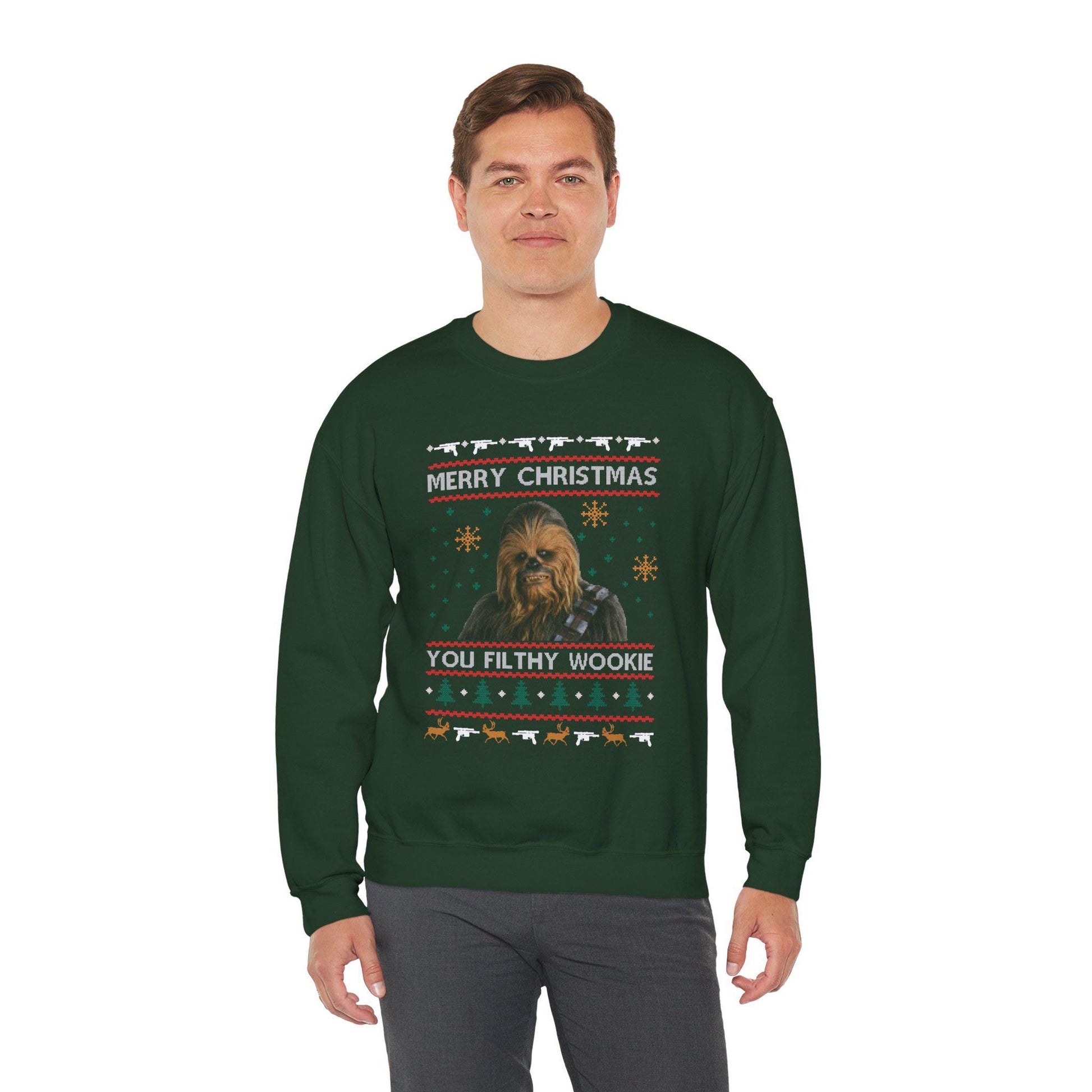 Chewbacca Christmas Sweatshirt | Wookiee Ugly Christmas Sweater | Star Wars Parody Holiday