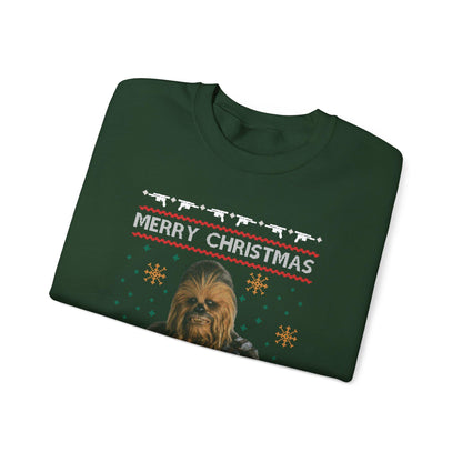 Chewbacca Christmas Sweatshirt | Wookiee Ugly Christmas Sweater | Star Wars Parody Holiday