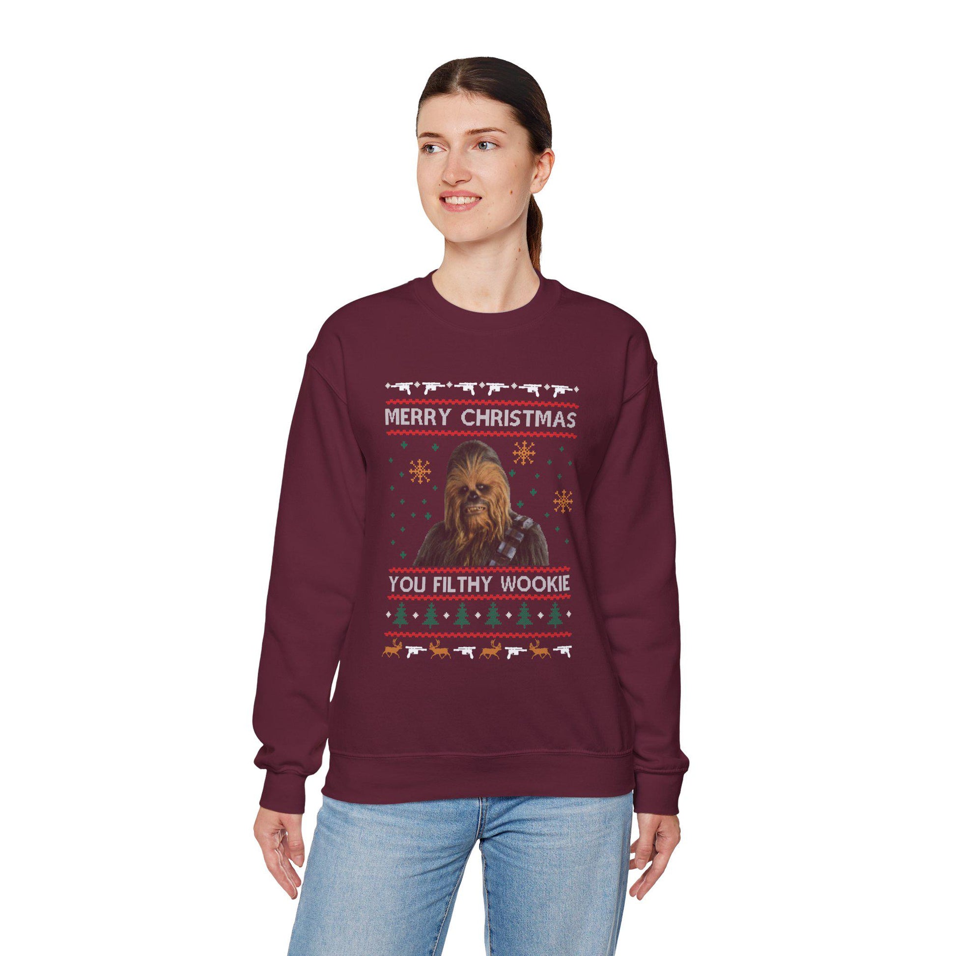 Chewbacca Christmas Sweatshirt | Wookiee Ugly Christmas Sweater | Star Wars Parody Holiday