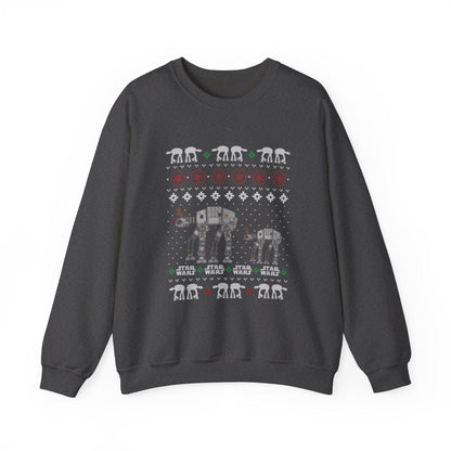 Imperial Walker Christmas Sweatshirt | Ugly Sci Fi Holiday Sweater | Retro Fan Art Christmas Shirt