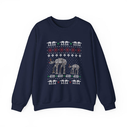 Imperial Walker Christmas Sweatshirt | Ugly Sci Fi Holiday Sweater | Retro Fan Art Christmas Shirt