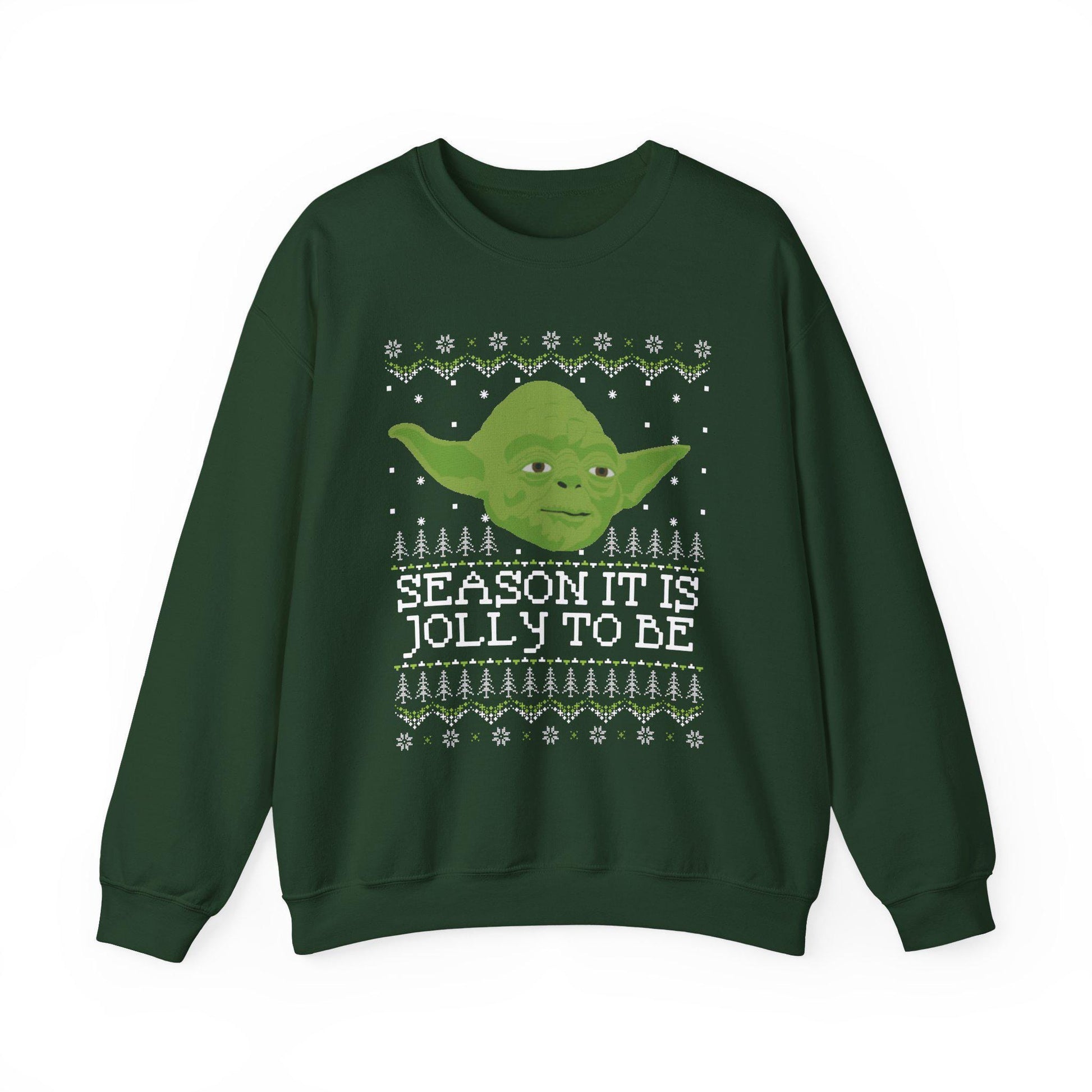 Yoda Christmas Sweatshirt | Season It Is Jolly To Be | Star Wars Ugly Christmas Sweater