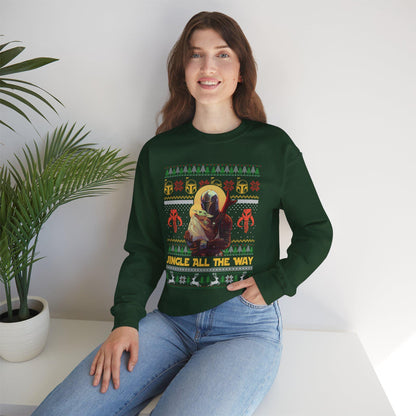 Mandalorian & Baby Yoda Christmas Sweatshirt | Mando and Grogu Ugly Christmas Sweater | Star Wars Holiday Sweatshirt