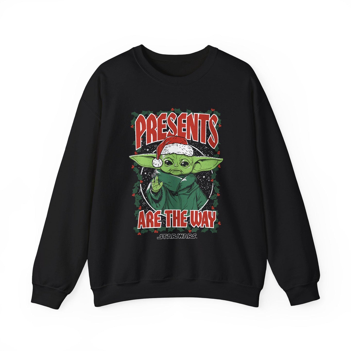 Baby Yoda Presents Are The Way Sweatshirt | Star Wars Ugly Christmas Sweater | Grogu Holiday Gift Top