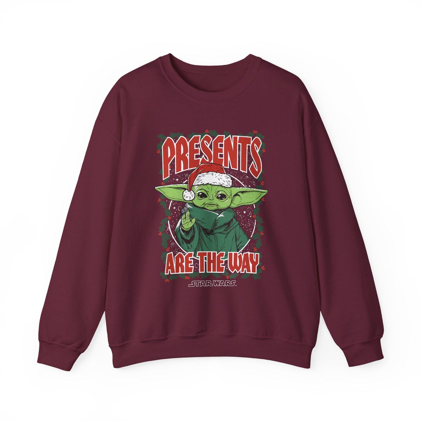 Baby Yoda Presents Are The Way Sweatshirt | Star Wars Ugly Christmas Sweater | Grogu Holiday Gift Top
