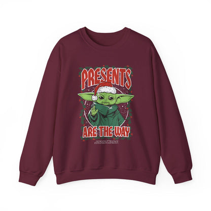 Baby Yoda Presents Are The Way Sweatshirt | Star Wars Ugly Christmas Sweater | Grogu Holiday Gift Top
