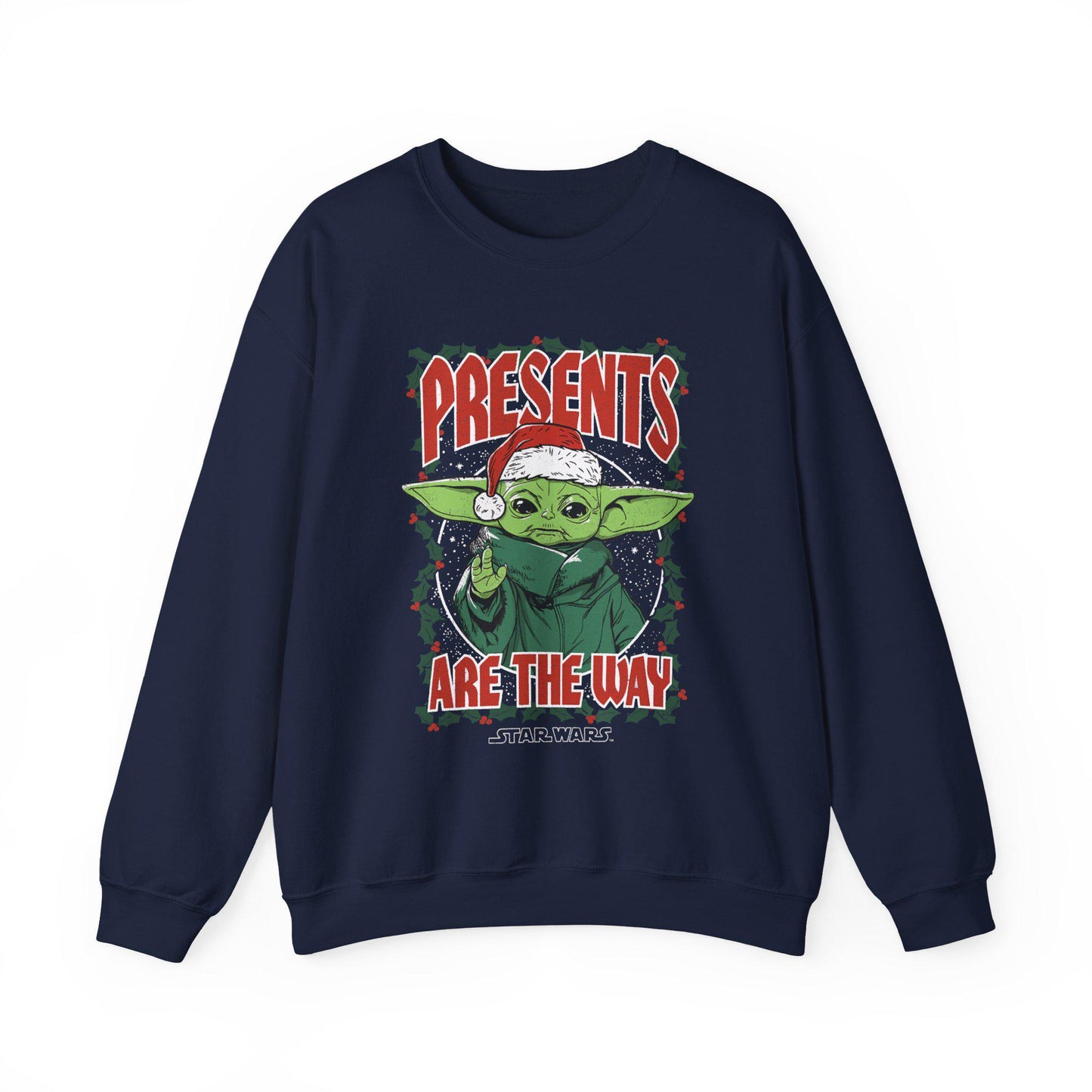 Baby Yoda Presents Are The Way Sweatshirt | Star Wars Ugly Christmas Sweater | Grogu Holiday Gift Top