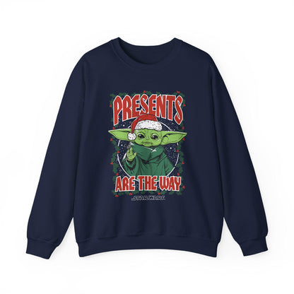 Baby Yoda Presents Are The Way Sweatshirt | Star Wars Ugly Christmas Sweater | Grogu Holiday Gift Top