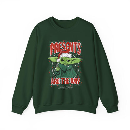 Baby Yoda Presents Are The Way Sweatshirt | Star Wars Ugly Christmas Sweater | Grogu Holiday Gift Top