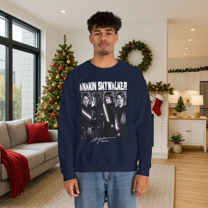 Anakin Skywalker Vintage Sweatshirt | Retro Star Wars Prequel Crewneck | Dark Side Jedi Fan Unisex Pullover