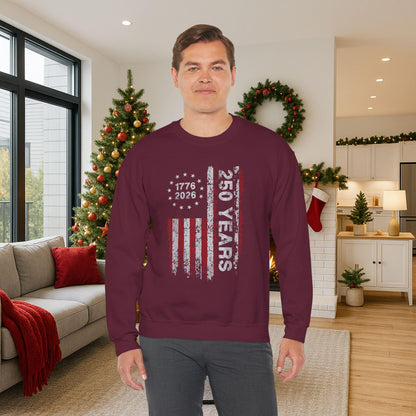 250th Anniversary Sweatshirt | 1776 2026 Patriotic Crewneck | Vintage USA Flag Pullover | America 250 Years Gift