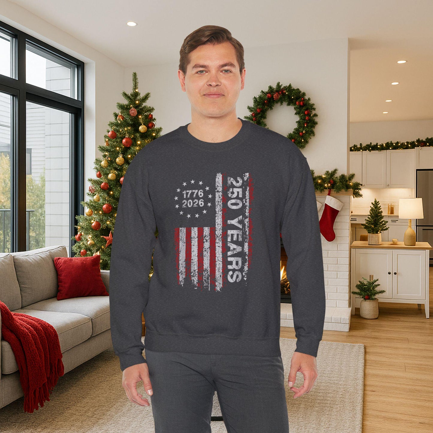 250th Anniversary Sweatshirt | 1776 2026 Patriotic Crewneck | Vintage USA Flag Pullover | America 250 Years Gift