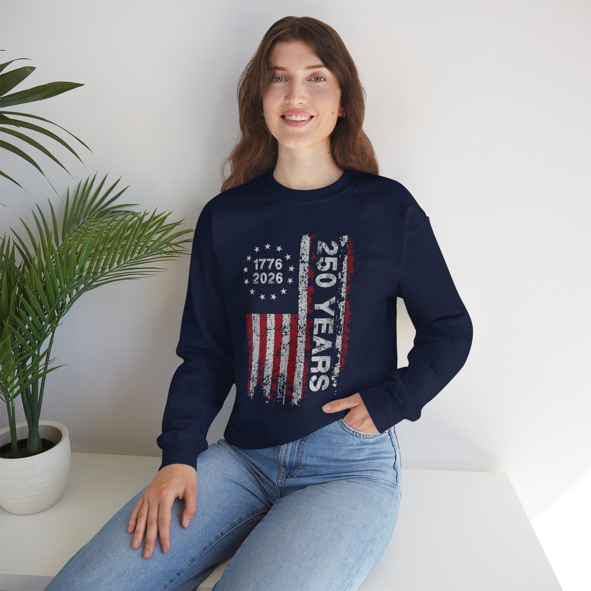 250th Anniversary Sweatshirt | 1776 2026 Patriotic Crewneck | Vintage USA Flag Pullover | America 250 Years Gift