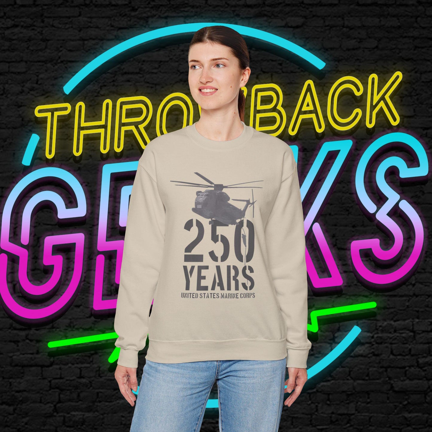 250 Years Military Sweatshirt | Helicopter Crewneck Pullover | 250th Anniversary Design | Veteran Gift