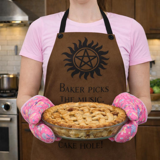Supernatural Sigil Baker Picks The Music Apron | Kitchen Apron, Brown AOP