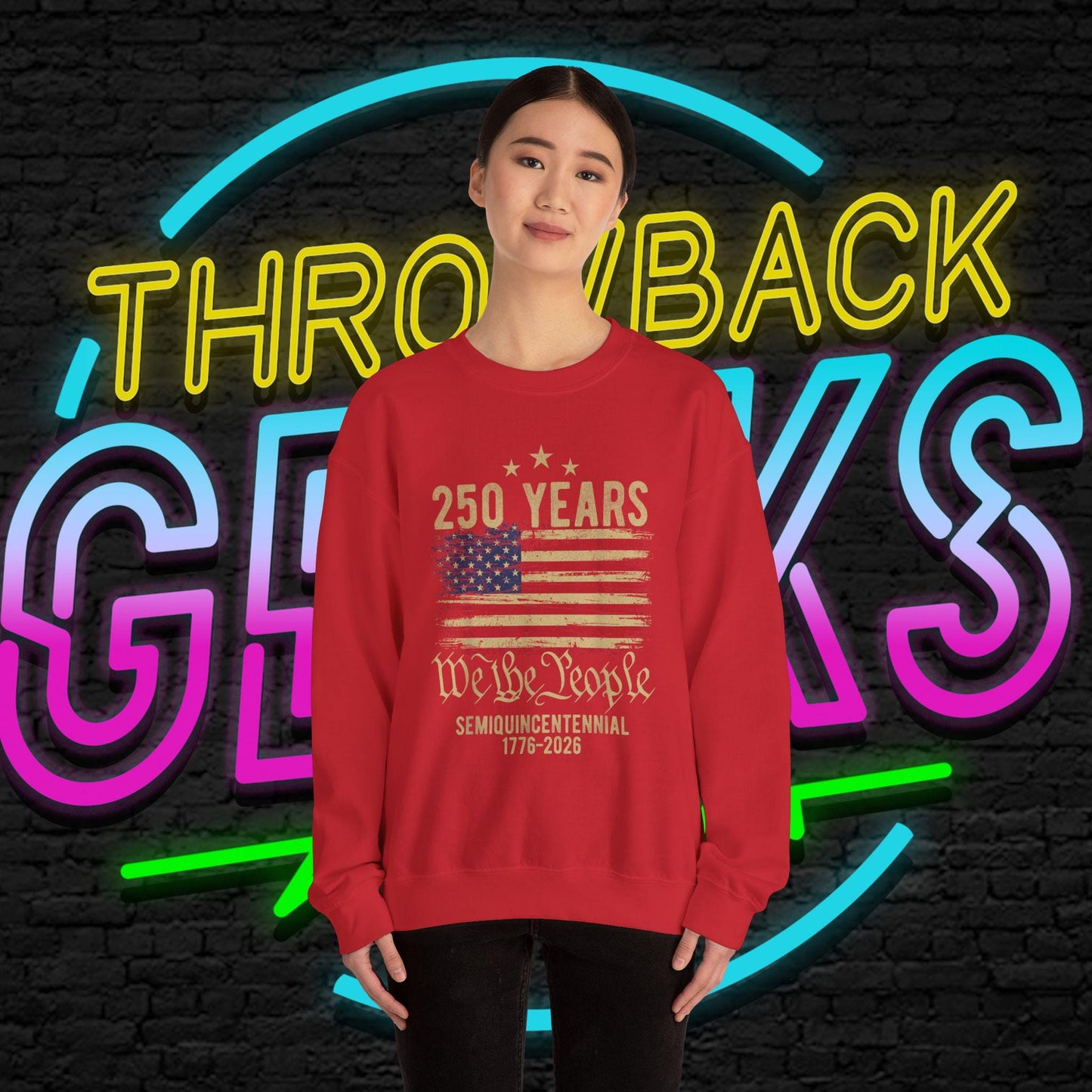 USA 250 Years Sweatshirt | We The People Flag Crewneck | Semiquincentennial 1776 2026 | Patriotic Gift
