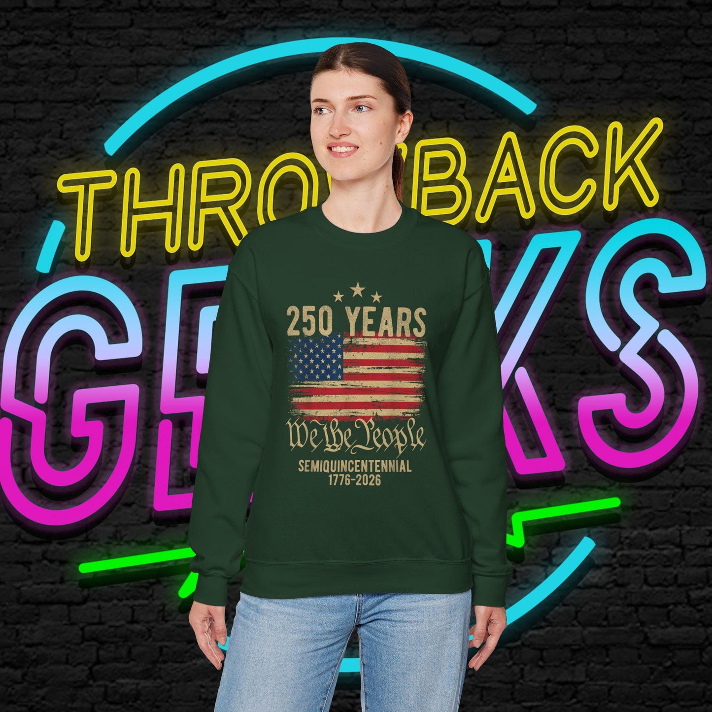 USA 250 Years Sweatshirt | We The People Flag Crewneck | Semiquincentennial 1776 2026 | Patriotic Gift