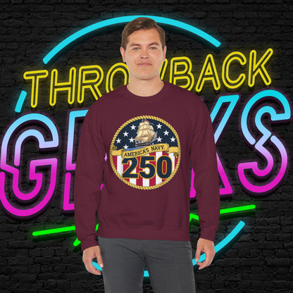 Americas Navy 250 Sweatshirt | Patriotic Crewneck | Navy Anniversary Pullover | Military Pride Gift