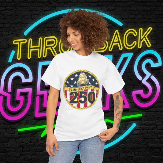 Americas Navy 250 Shirt | Patriotic Navy Anniversary Tee | Vintage Flag Badge | Military Pride Gift
