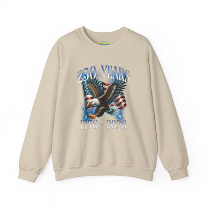 250 Years Patriotic Sweatshirt | 1776 2026 Eagle Flag Design | USA Anniversary Crewneck | Veteran Gift