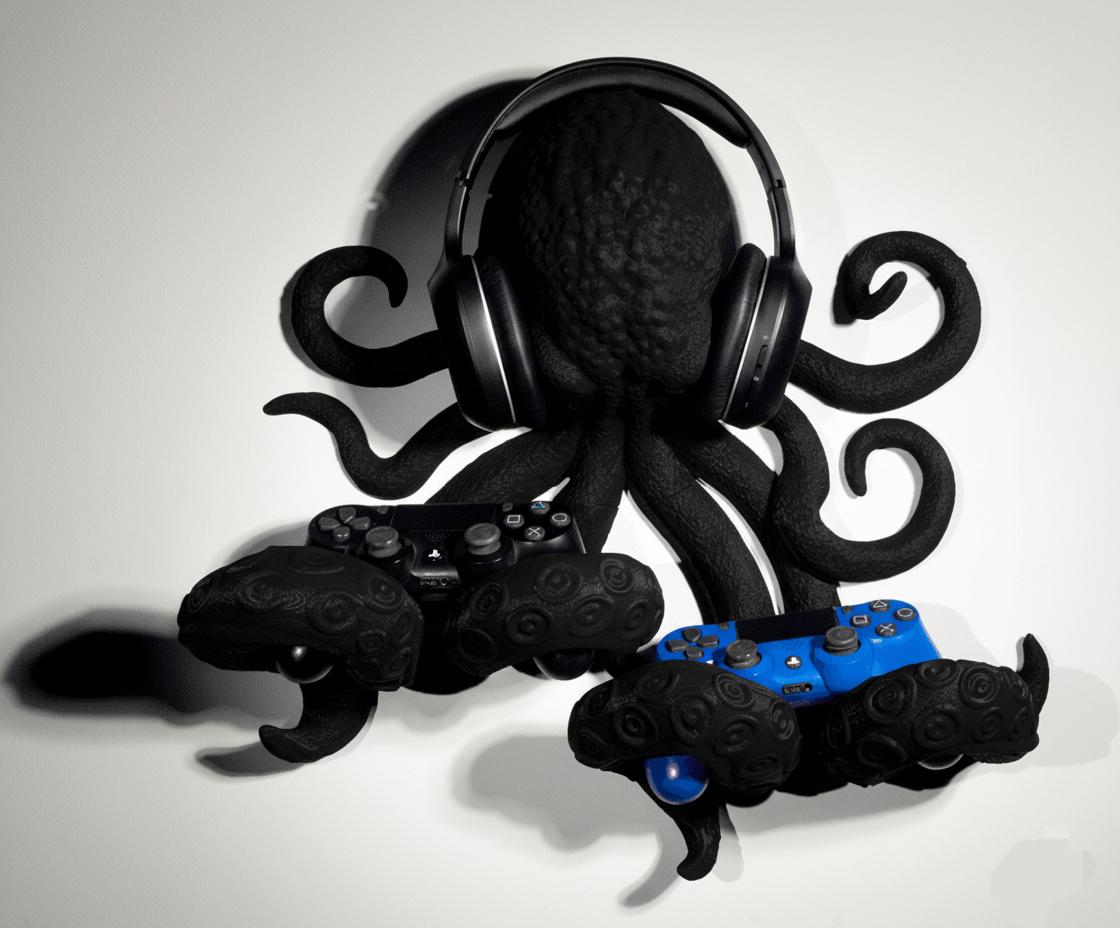 Octopus Headphone & Controller Holder: 3D Printed Gamer Decor