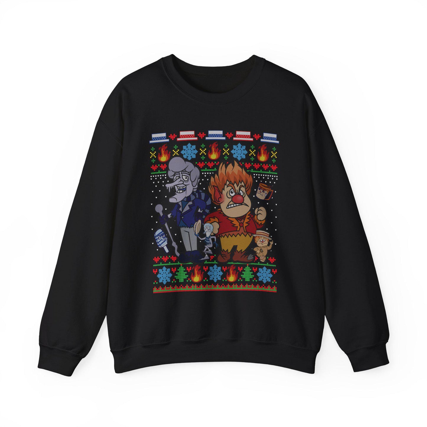 Retro Fire & Snow Ugly Christmas Sweatshirt | Geeky Holiday Crewneck
