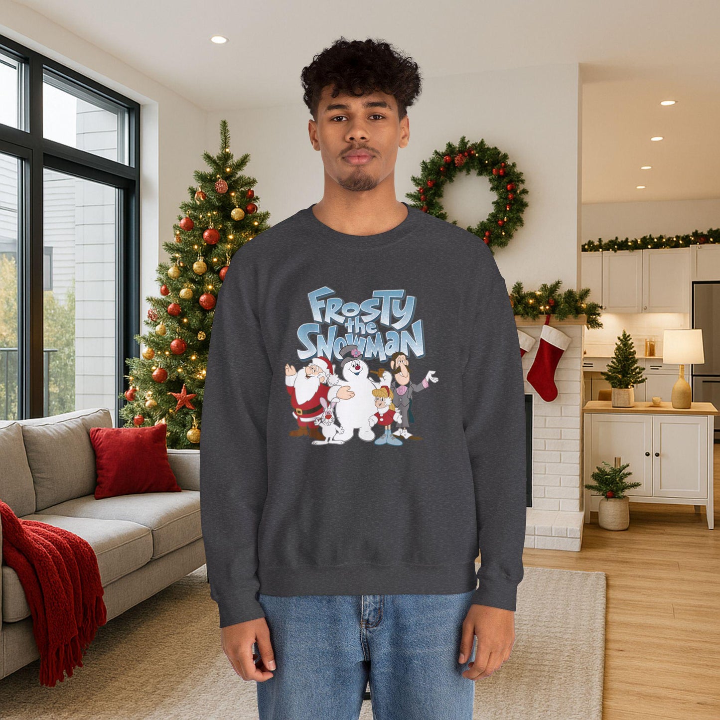 Frosty the Snowman Crewneck Sweatshirt | Holiday Cartoon Snowman Characters