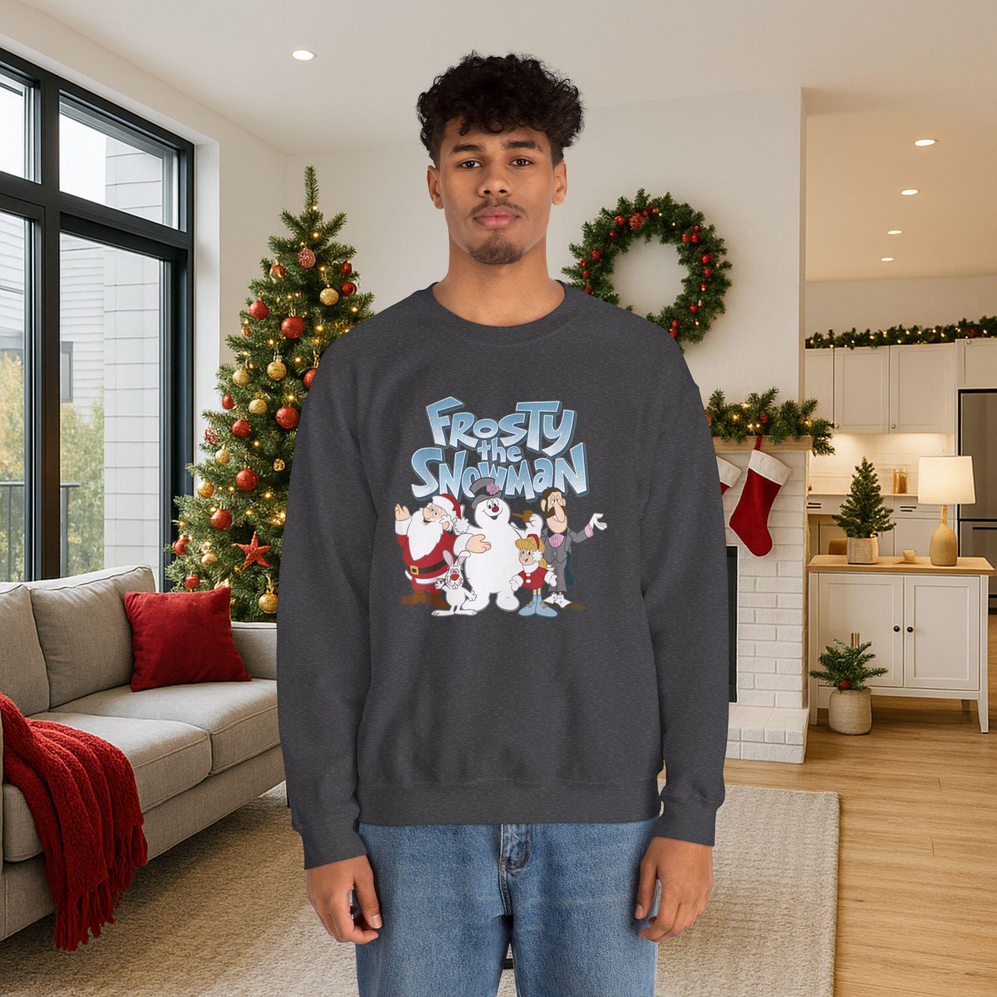 Frosty the Snowman Crewneck Sweatshirt | Holiday Cartoon Snowman Characters
