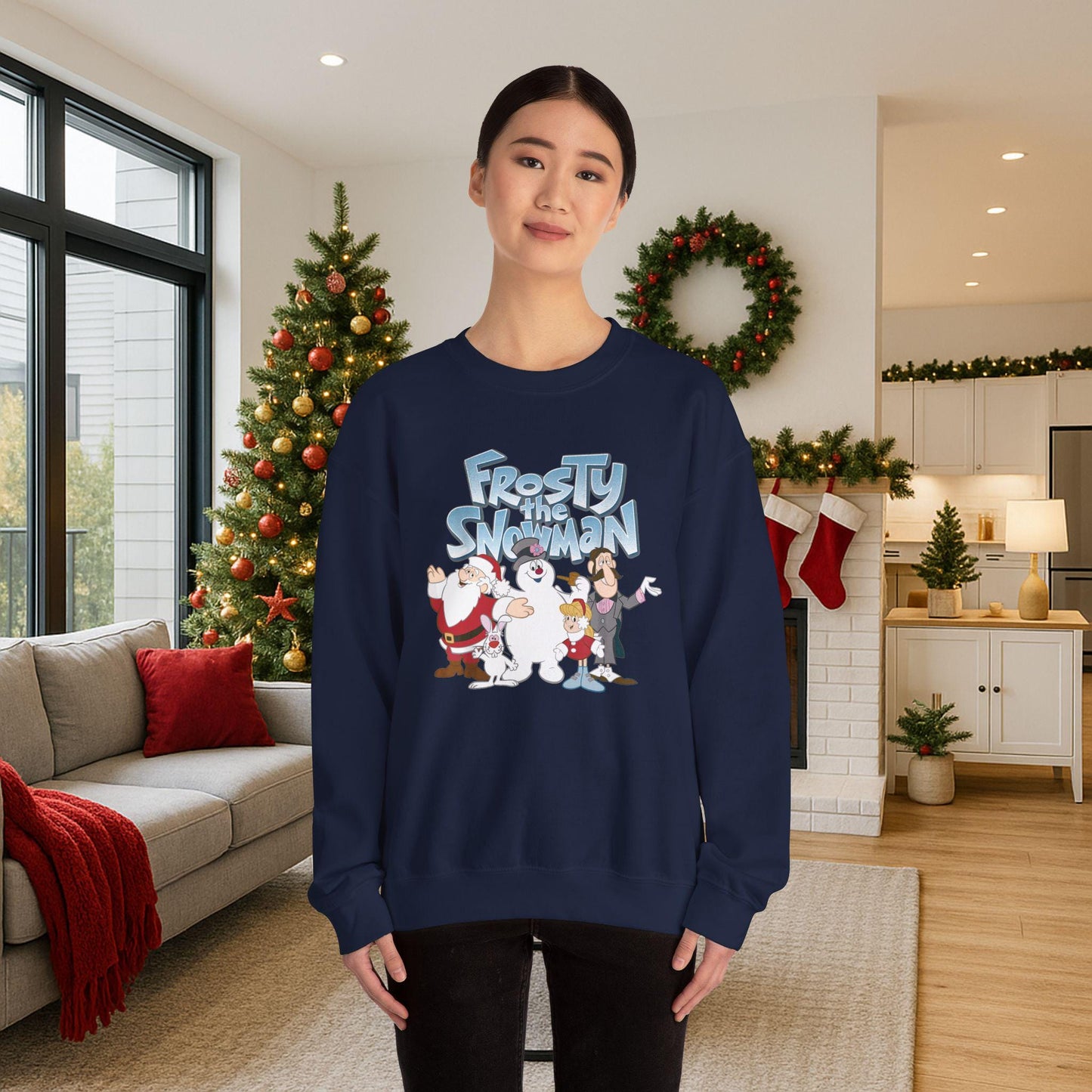 Frosty the Snowman Crewneck Sweatshirt | Holiday Cartoon Snowman Characters