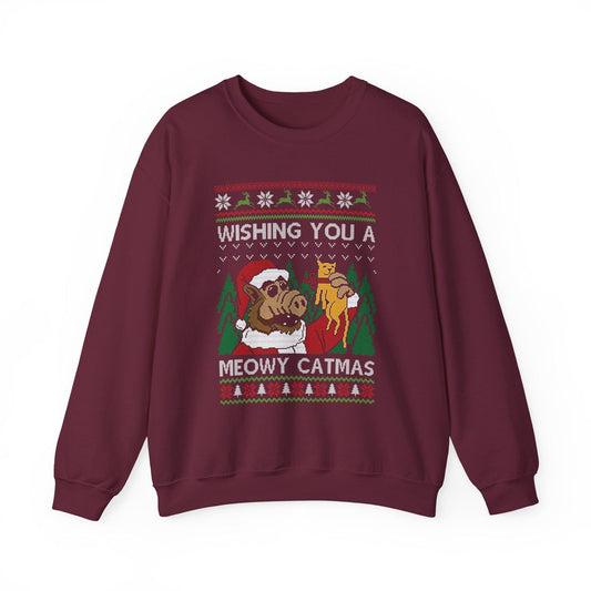 ALF Meowy Catmas Ugly Christmas Sweatshirt | 80s Sitcom Sweater