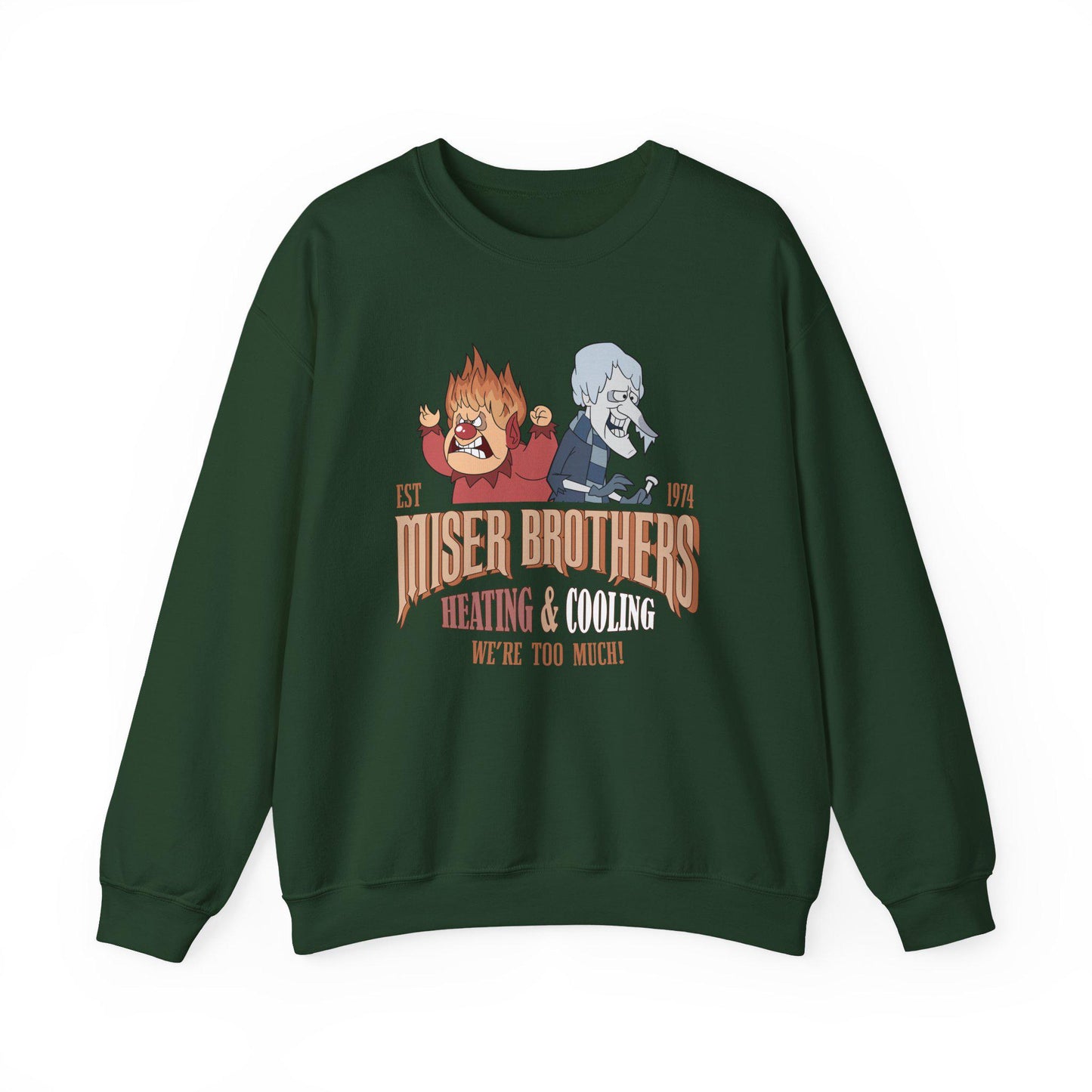 Miser Brothers Heating & Cooling Sweatshirt | Retro Christmas Crewneck