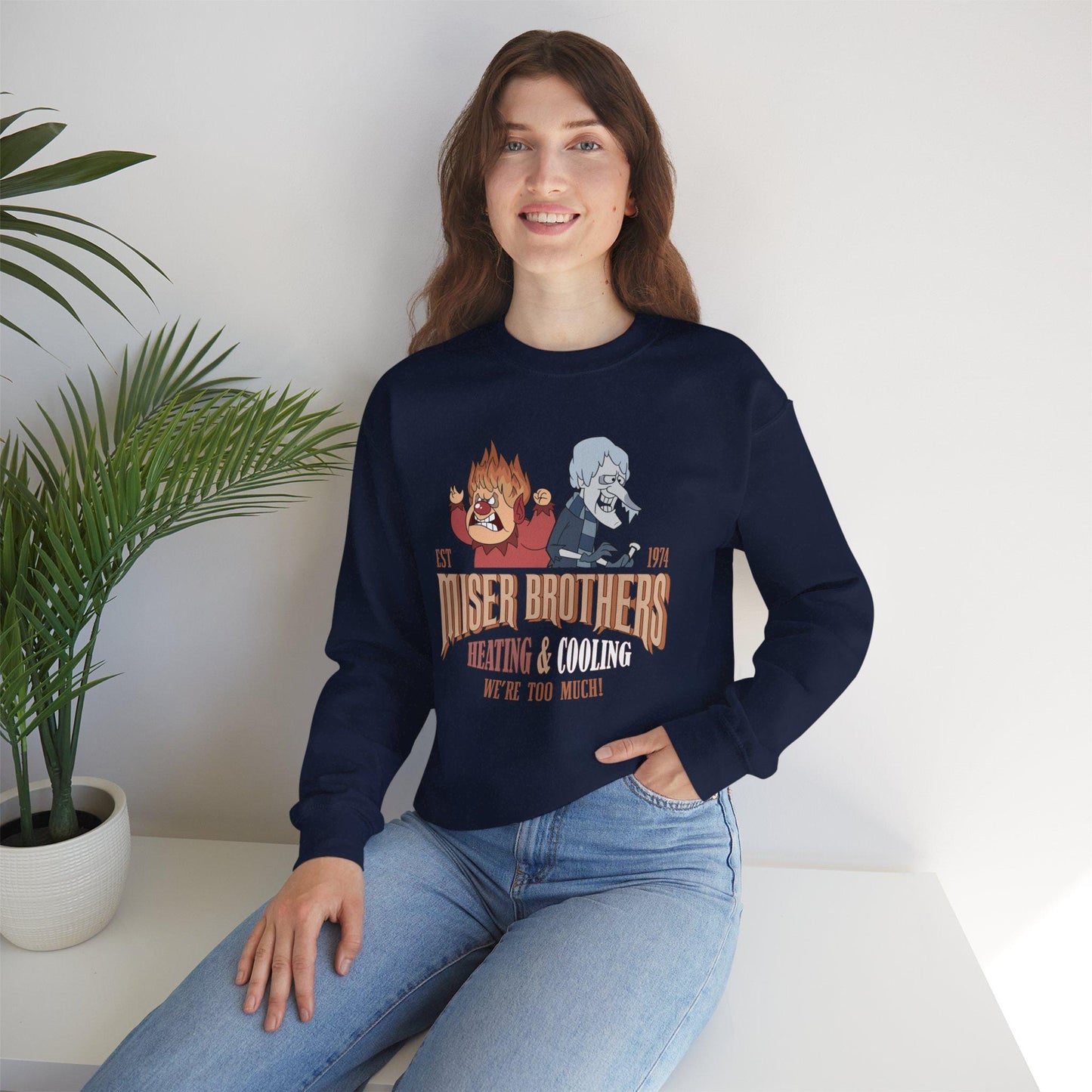 Miser Brothers Heating & Cooling Sweatshirt | Retro Christmas Crewneck