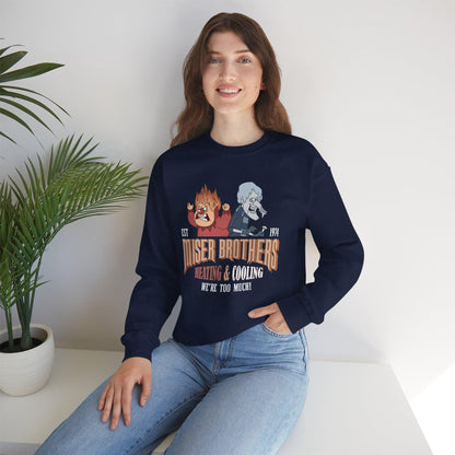 Miser Brothers Christmas Sweatshirt | Two-Tone Heating & Cooling Logo