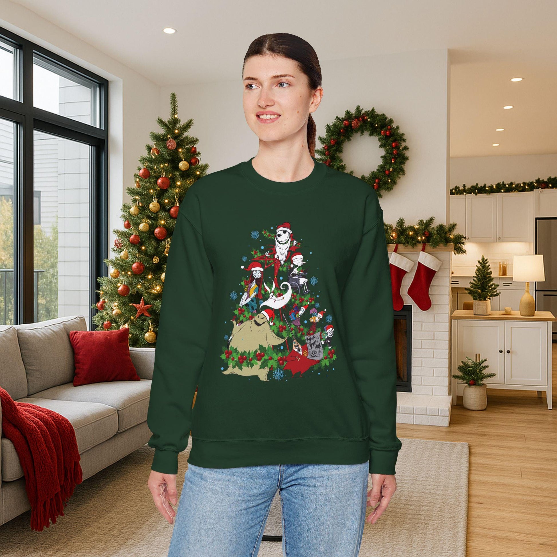 Nightmare Before Christmas Tree Sweatshirt | Spooky Holiday Sweater