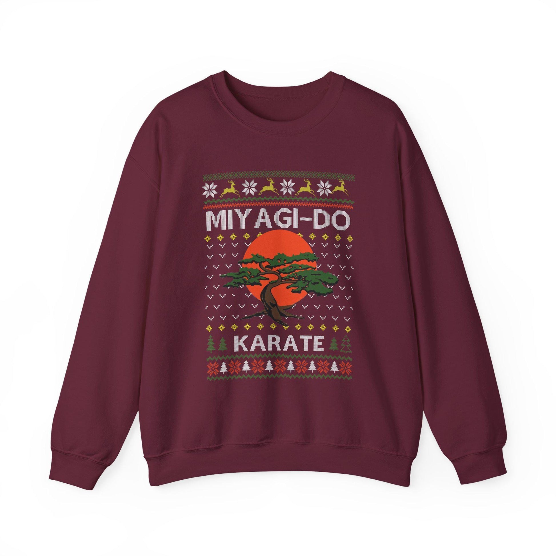 Miyagi Do Karate Christmas Sweatshirt | Karate Kid Inspired Ugly Sweater | Bonsai Dojo Holiday Top