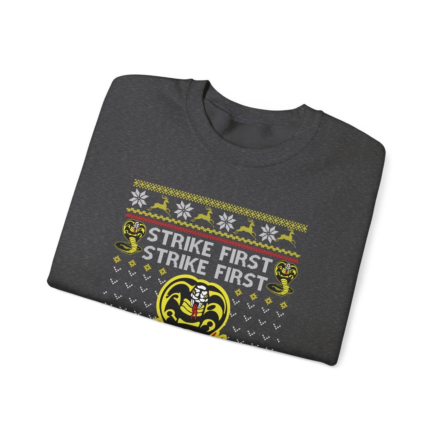 Cobra Kai Ugly Christmas Sweatshirt | Strike First, No Mercy