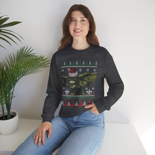 Gremlins Stripe Ugly Christmas Sweatshirt | Retro Movie Holiday Top