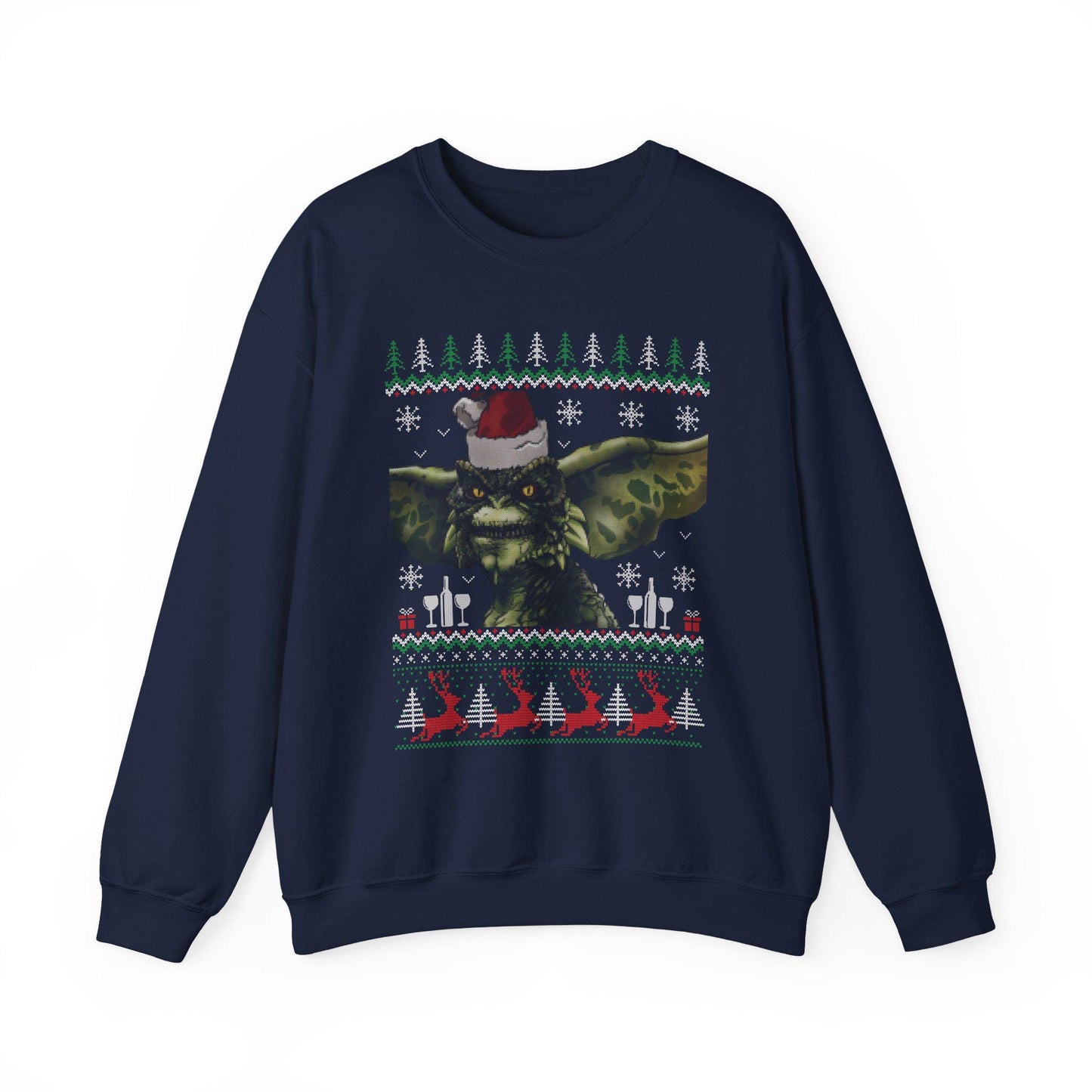 Gremlins Stripe Ugly Christmas Sweatshirt | Retro Movie Holiday Top