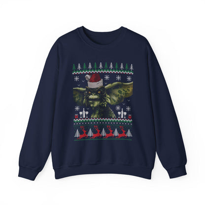 Gremlins Stripe Ugly Christmas Sweatshirt | Retro Movie Holiday Top