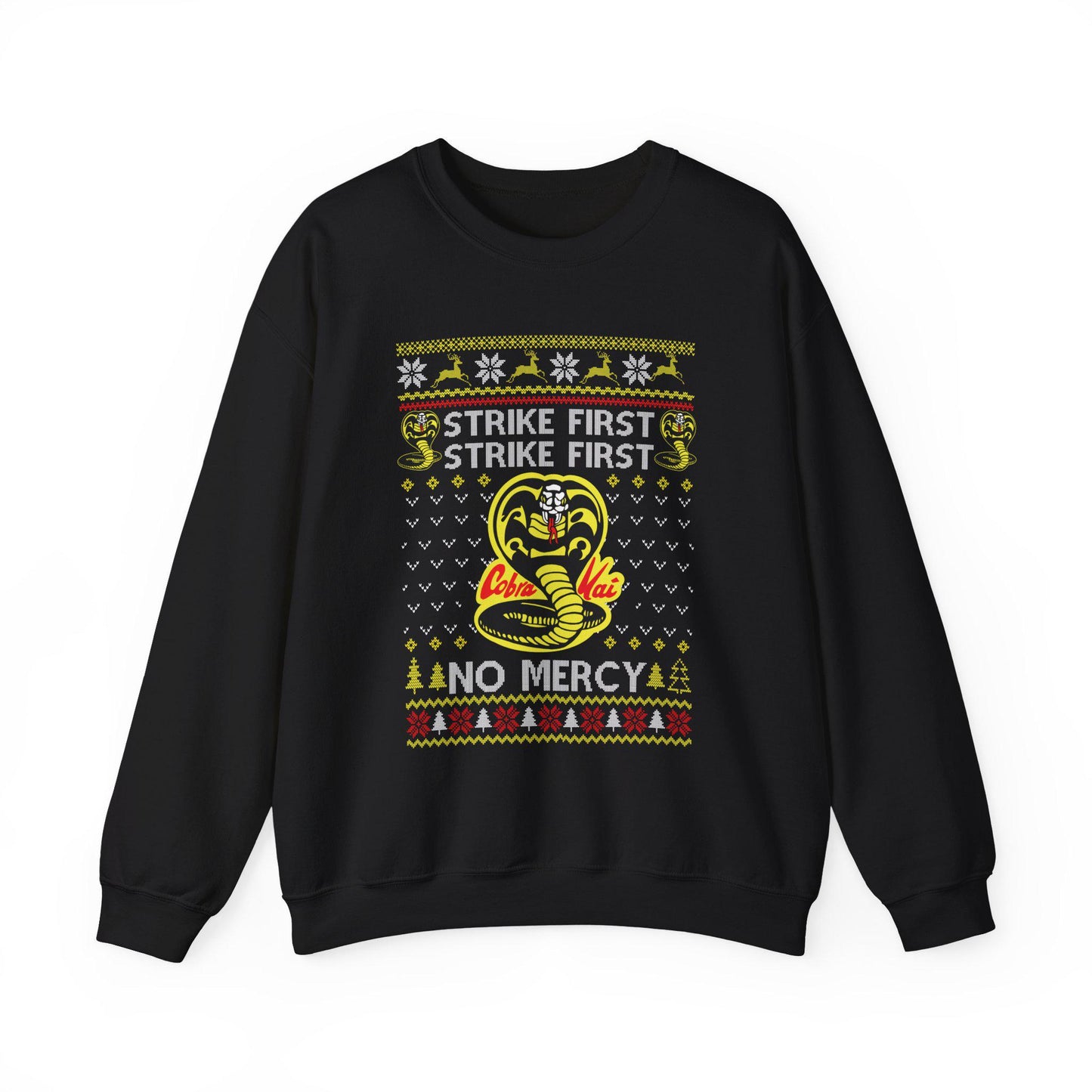 Cobra Kai Ugly Christmas Sweatshirt | Strike First, No Mercy