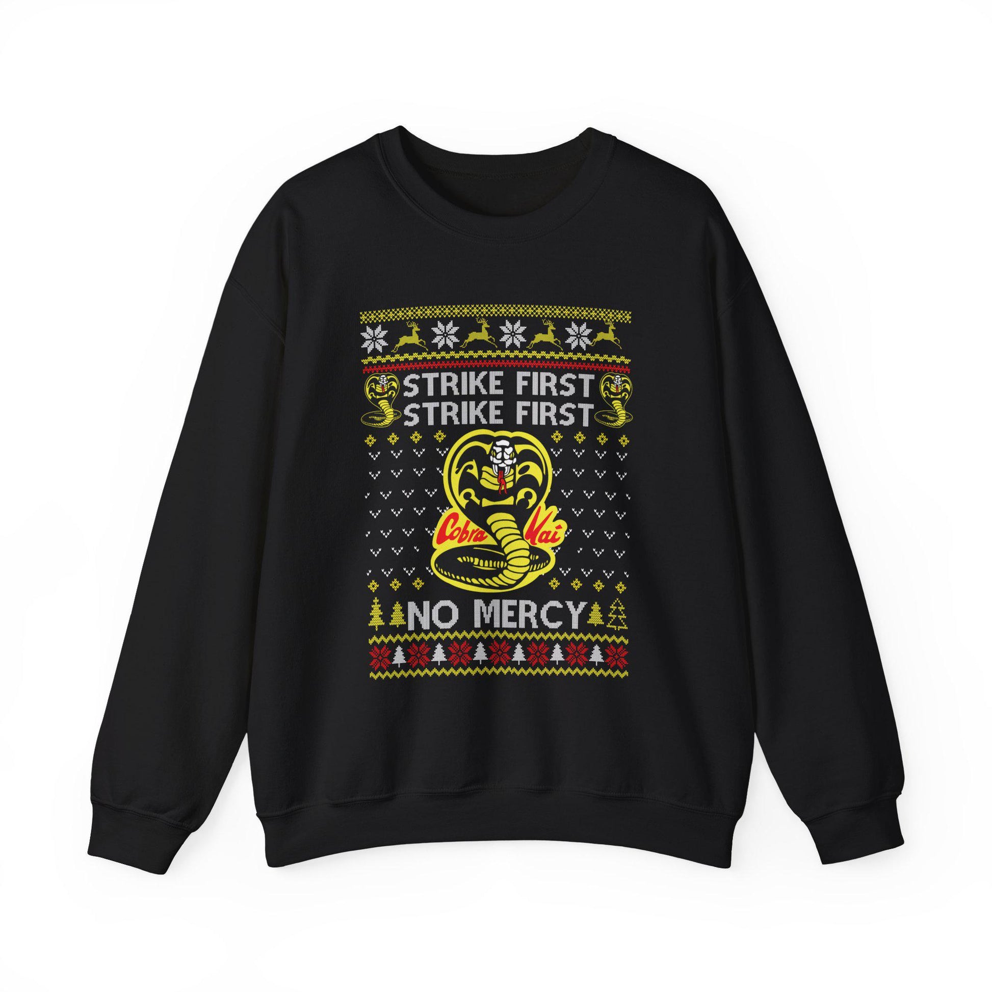 Cobra Kai Ugly Christmas Sweatshirt | Strike First, No Mercy