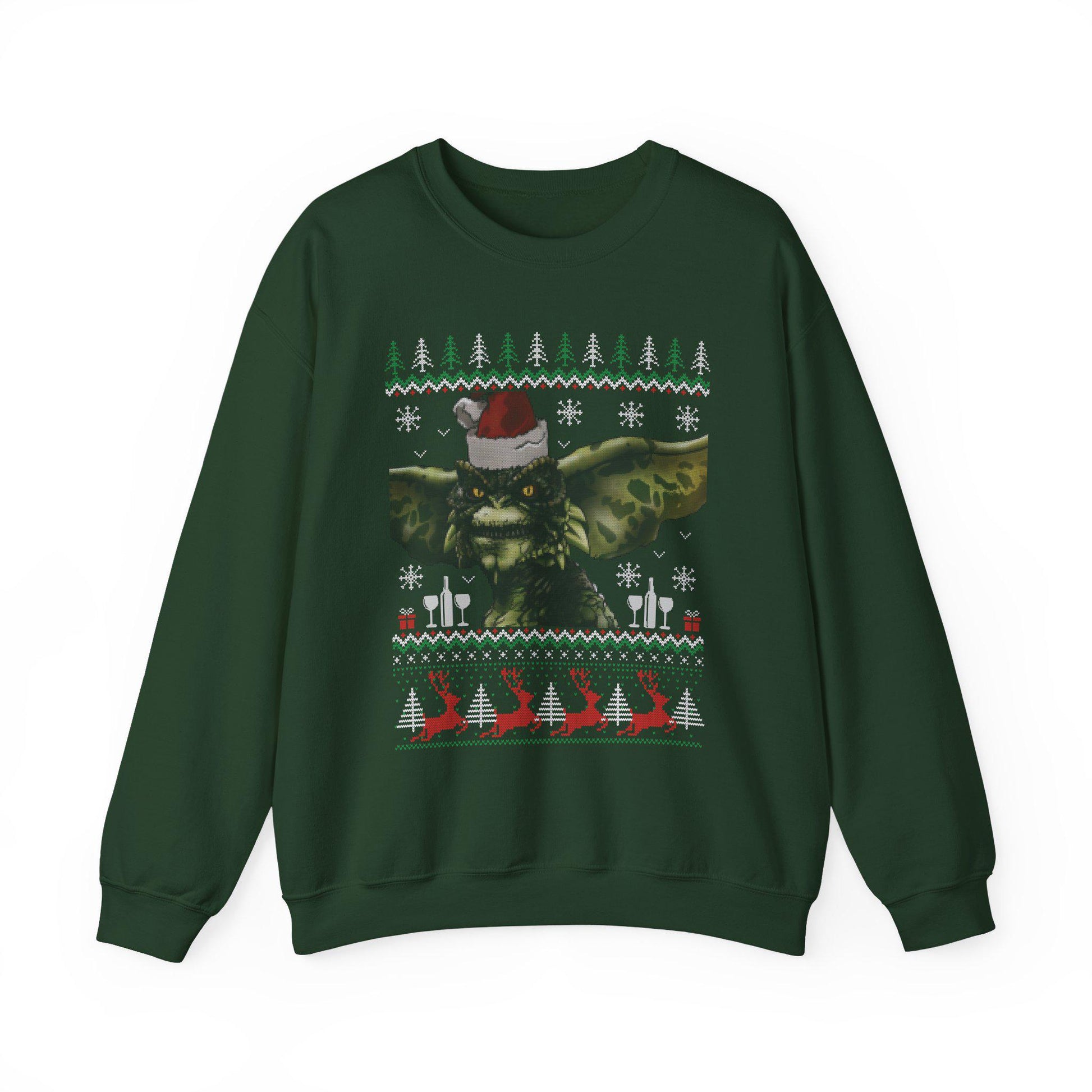 Gremlins Stripe Ugly Christmas Sweatshirt | Retro Movie Holiday Top
