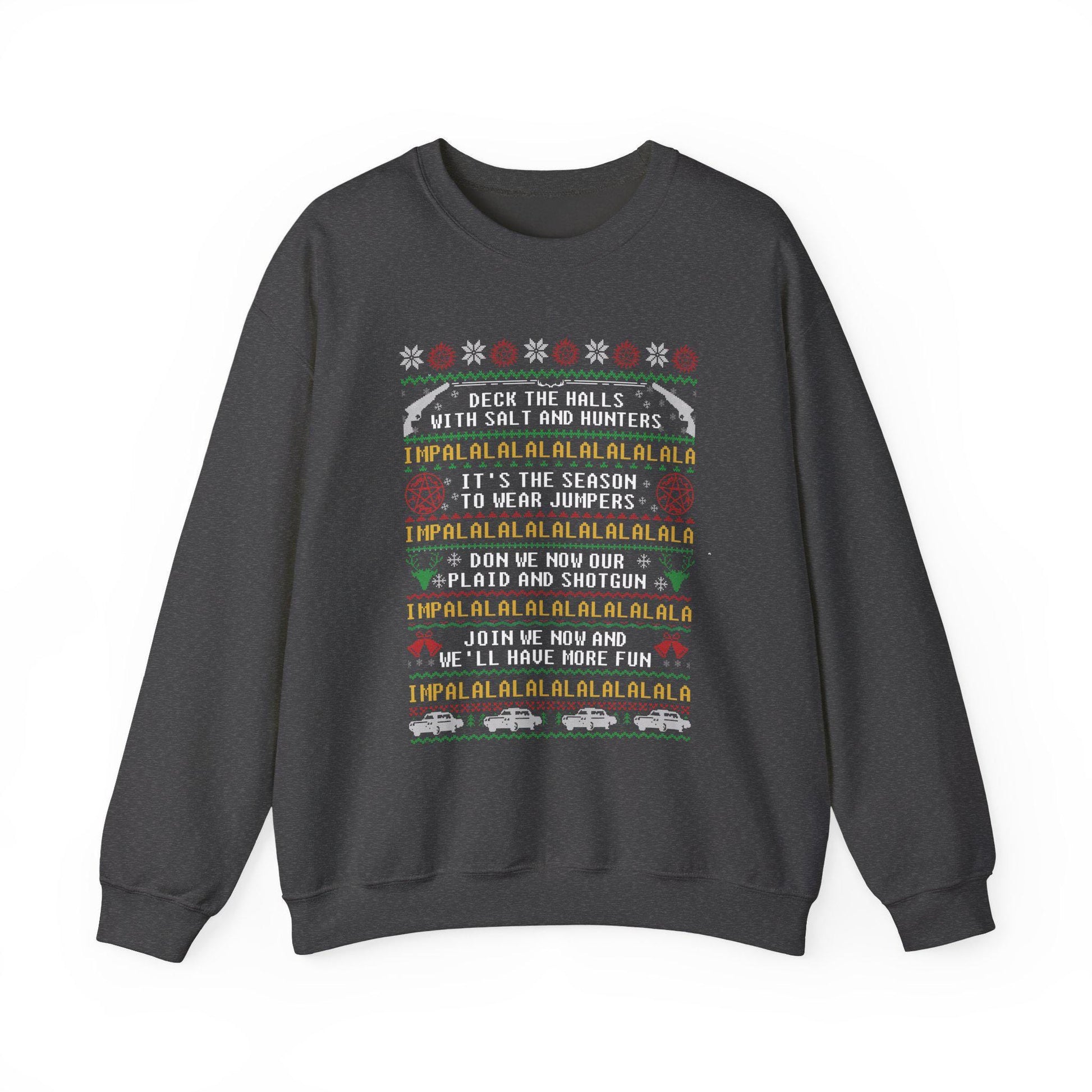 Supernatural Deck The Halls Impala Christmas Sweatshirt | Salt And Hunters Ugly Sweater | Winchester Holiday Wear