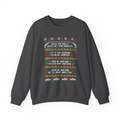Supernatural Deck The Halls Impala Christmas Sweatshirt | Salt And Hunters Ugly Sweater | Winchester Holiday Wear