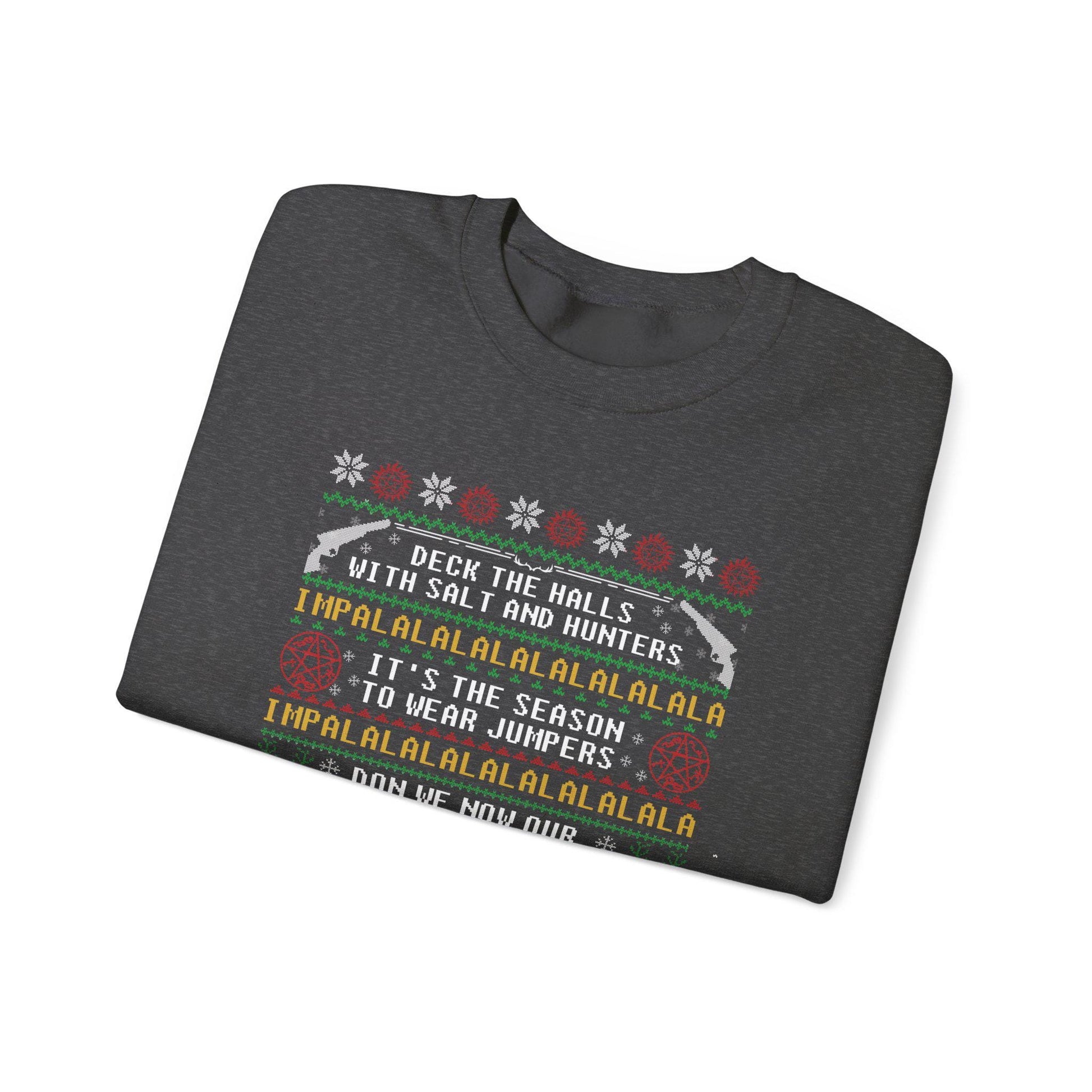 Supernatural Deck The Halls Impala Christmas Sweatshirt | Salt And Hunters Ugly Sweater | Winchester Holiday Wear