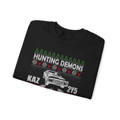 Supernatural Hunting Demons Christmas Sweatshirt | KAZ 2Y5 Impala Ugly Sweater | Saving Christmas Winchester Top